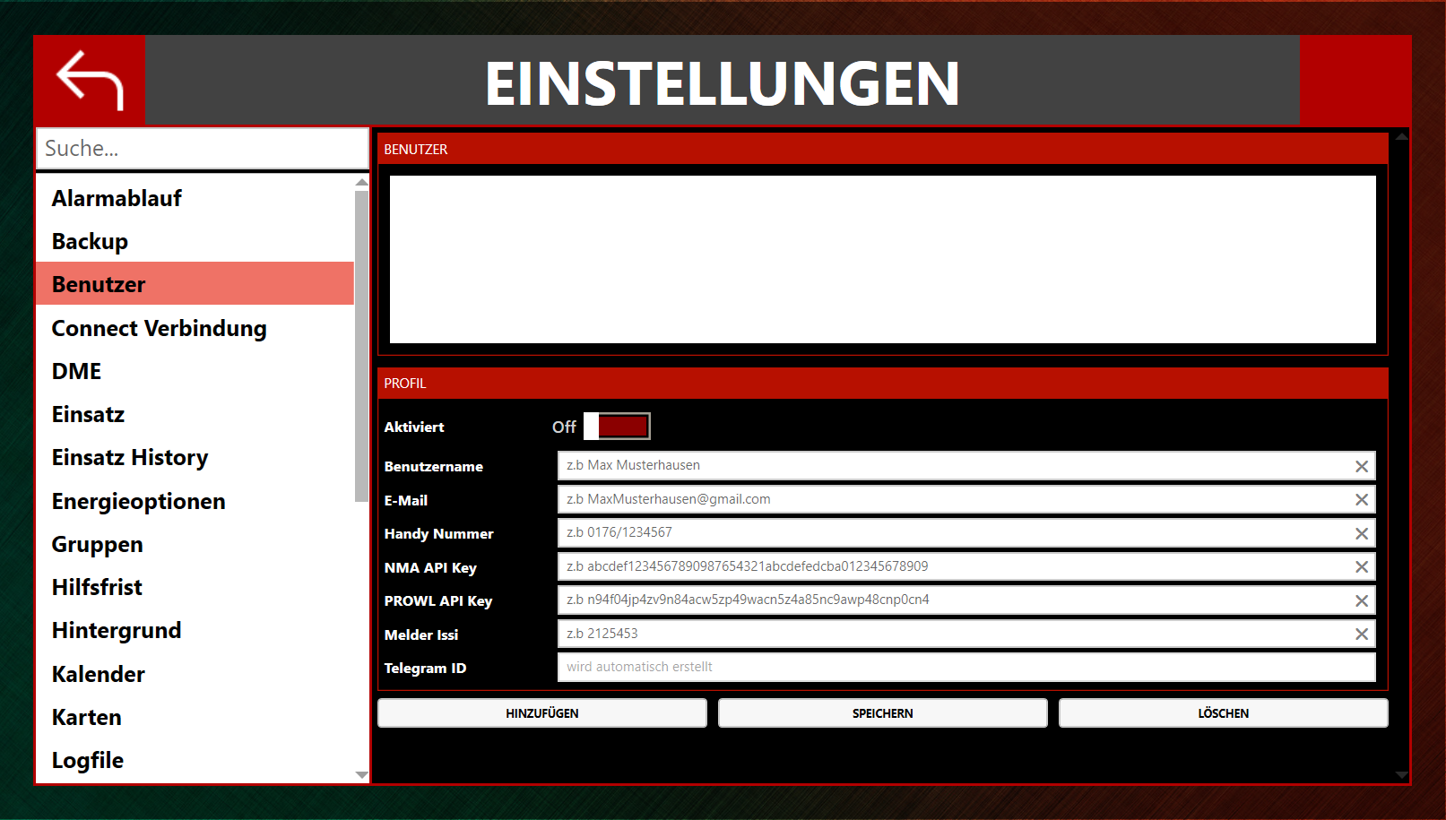 EinsatzMonitor Benutzer