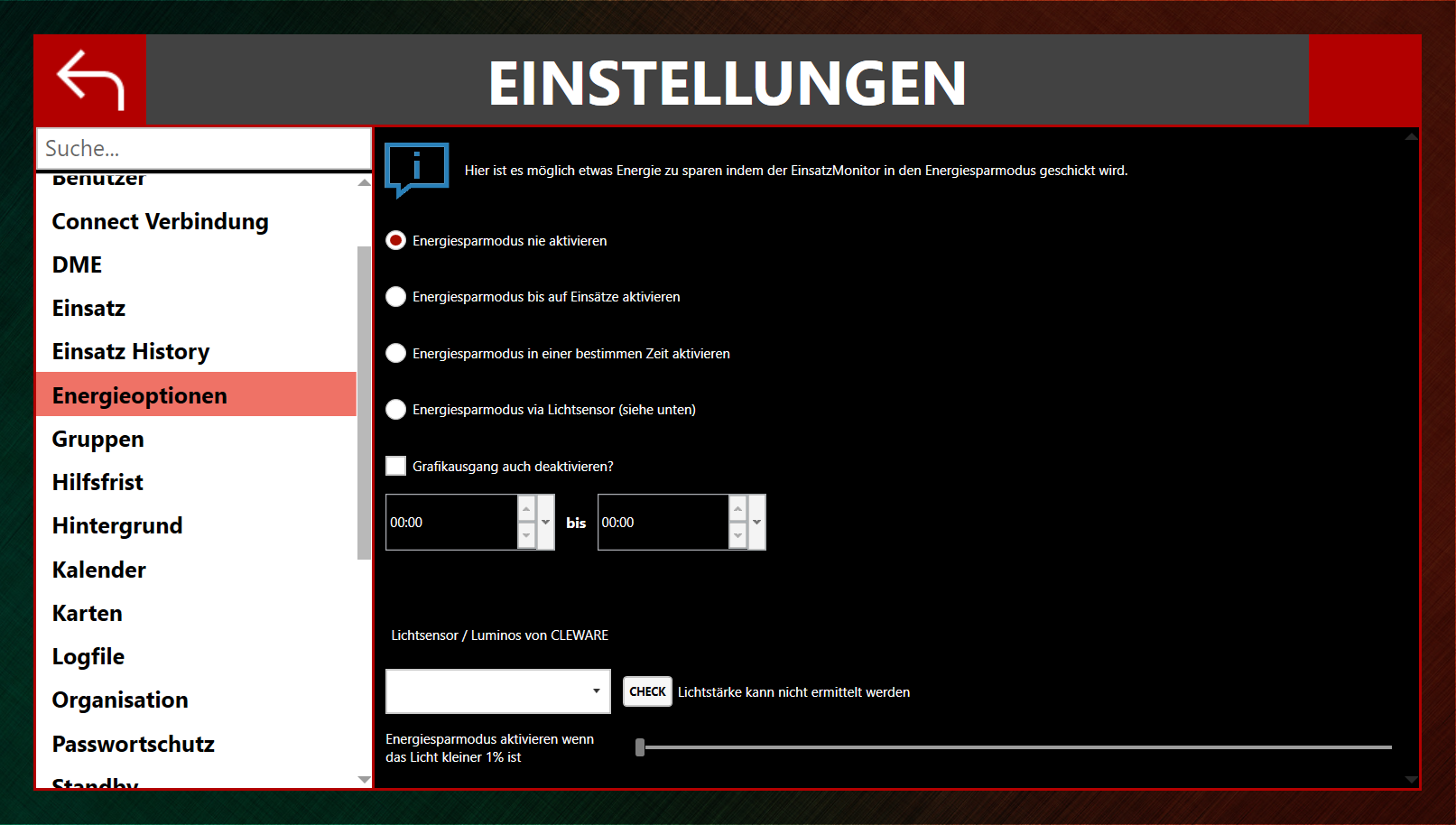 EinsatzMonitor Energieoptionen