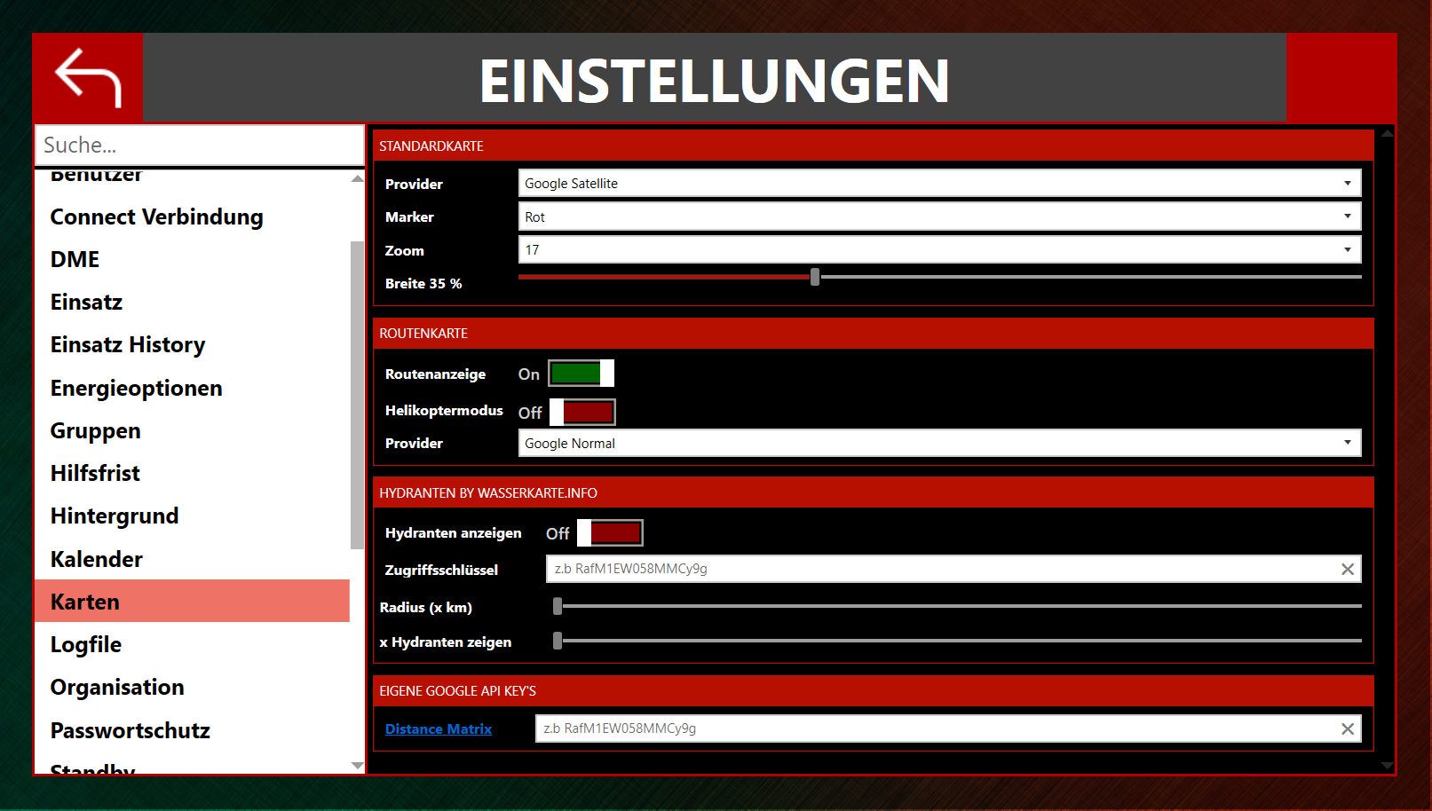 EinsatzMonitor Karte