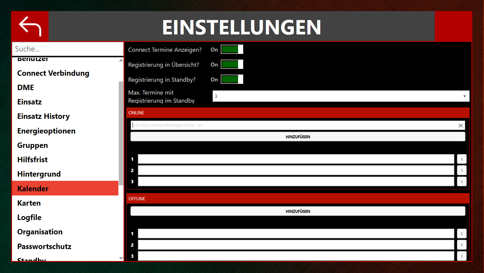 EinsatzMonitor Kalender